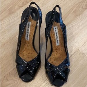Manolo Blahnik Black Patten Leather heels